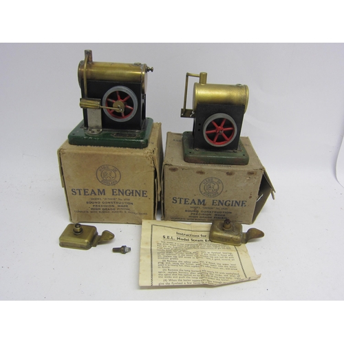 9548 - Two SEL live steam stationary engines comprising Minor model No. 1520 and Junior model  No. 1530, bo... 