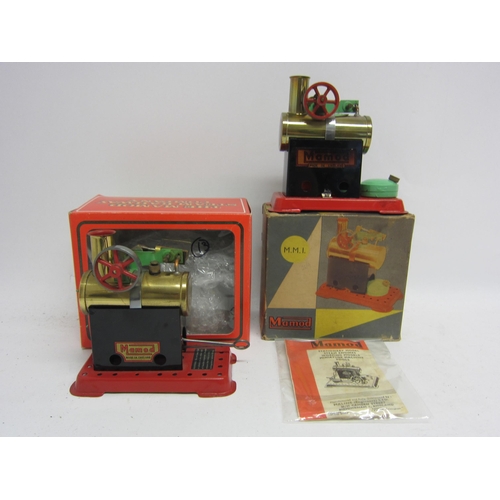 9564 - A boxed Mamod MM1 live steam stationary engine together with another in later associated Mamod box (... 