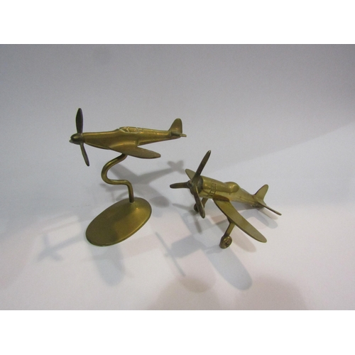 4376 - Two brass aeroplanes