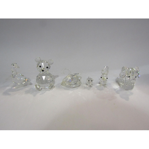 4390 - A collection of Swarovski crystal figures; geese, bear, swan, elephant, etc (6)