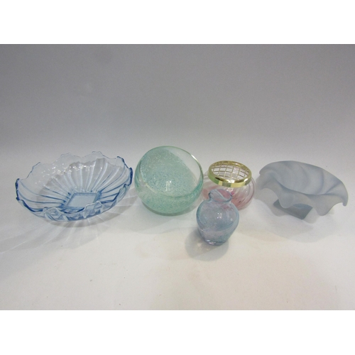 4434 - A Caithness glass rose bowl and four pieces of glassware (5)