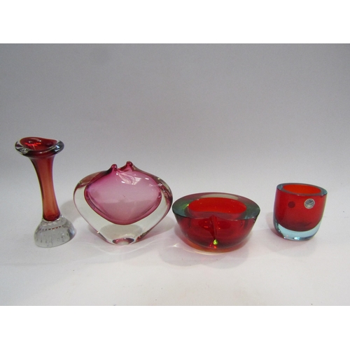 4438 - Four pieces of art glass, vases and dish including Murano