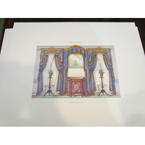 4004 - A selection of unframed prints depicting architectural ironwork, interior scenes and furniture (12)