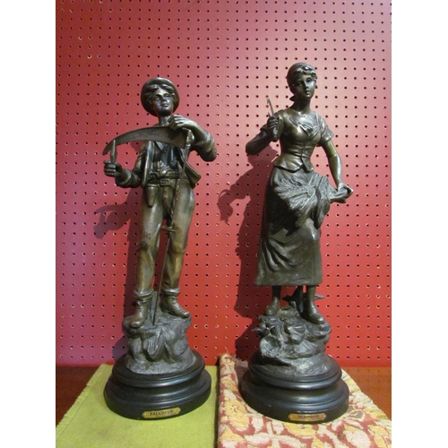 4082 - Two spelter figures 