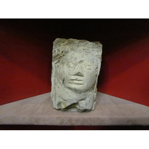 4109 - A primitive stone face, 21cm tall   (R) £60