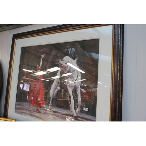 2129 - A limited edition framed print of lady dancing 53/350 pencil signed