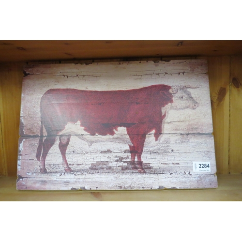 2286 - A wall hanging bull picture   (R)  £10