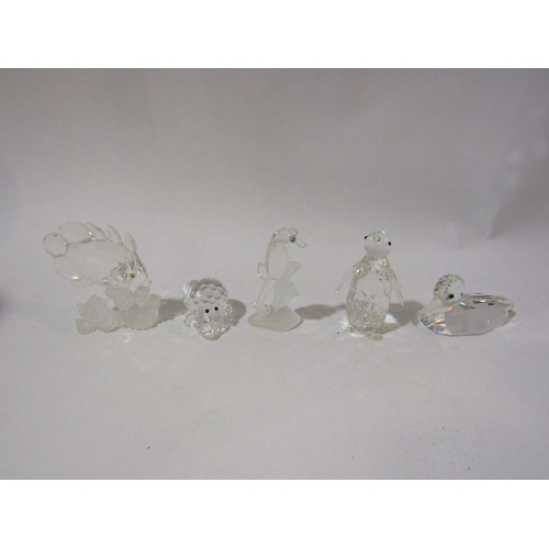 4243 - A collection of Swarovski; crab, fish, duck, seahorse, penguin (5)