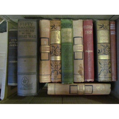 1267 - A collection of vintage books including Dickens and a quantity of Blue Peter annuals   (C)