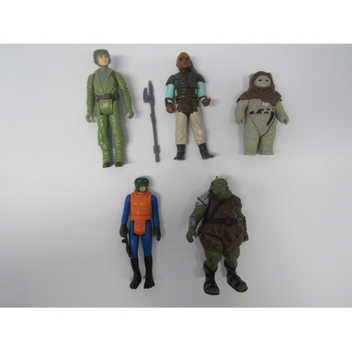 9020 - Five original Palitoy / Kenner Star Wars Return Of The Jedi plastic action figures, all with origina... 