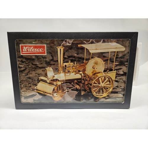 9559 - A boxed Wilesco D367 / D36 brass steam powered traction engine