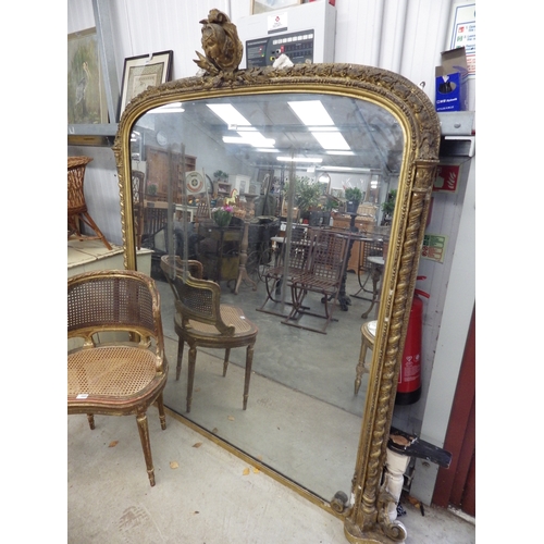 2002 - A substantial 19th Century gilt and gesso mirror with painted stand, 148w x 178cm tall, not includin... 