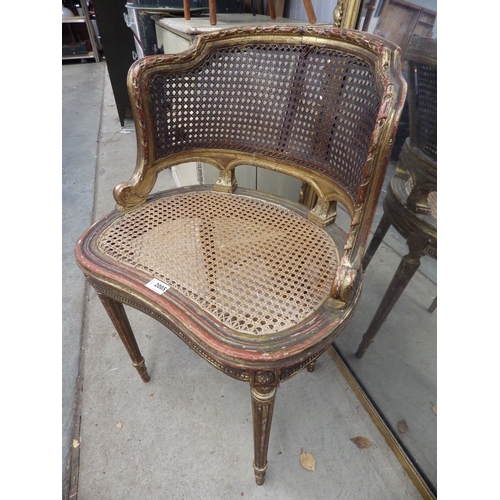 2005 - A 19th Century gilt and gesso French bergere chair