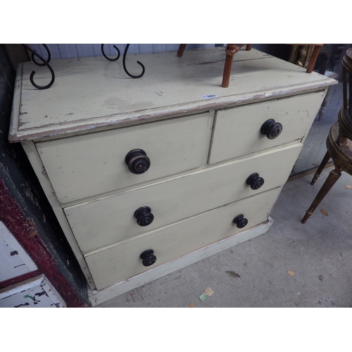 2007 - A Victorian painted pine two over two chest of drawers    (E)  £30-50