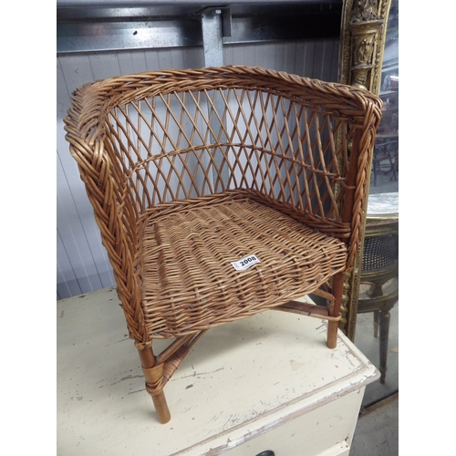 2008 - A 1930's wicker child's chair and bear  (E)  £10-20