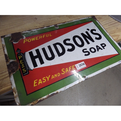 2036 - A Hudsons Soap enamel sign