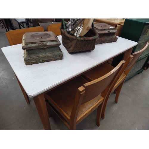 2054 - A kitchen table and chair set  (E)  £10-20