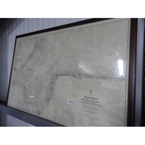 2102 - A vintage navigational map of the wash, Skegness to Blakeney   (R)  £20