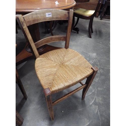 2167 - A pair of rush seated child's chairs