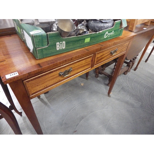 2187 - A mahogany two drawer side table