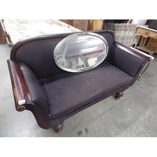 2197 - A small Victorian shaped end sofa 5' wide