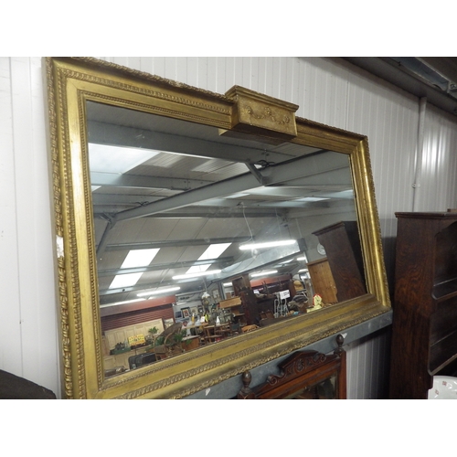 2214 - A 19th Century gilt and gesso overmantel mirror 120 x 74cm