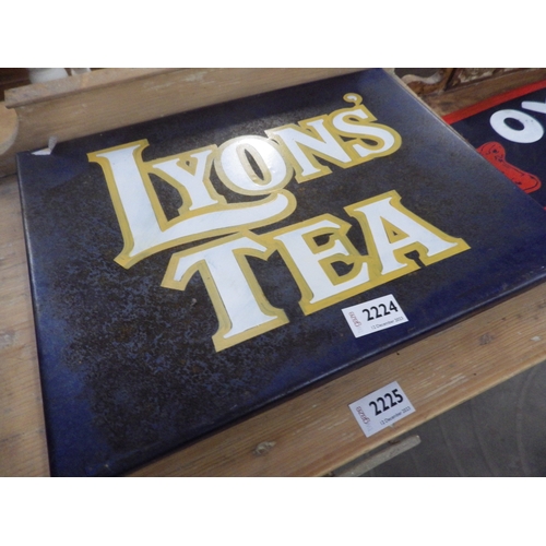 2224 - A metal sign, handpainted Lyon's Tea   (R)  £50