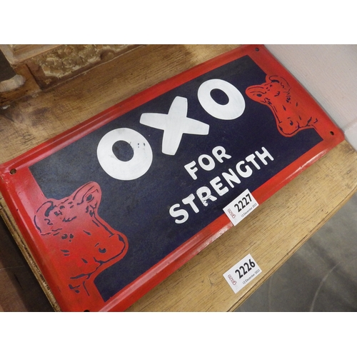 2227 - A tin sign later painted OXO  (R) £25