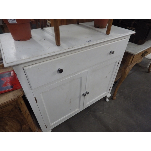 2228 - A white painted single drawer, two door sideboard    (E)  £3-6