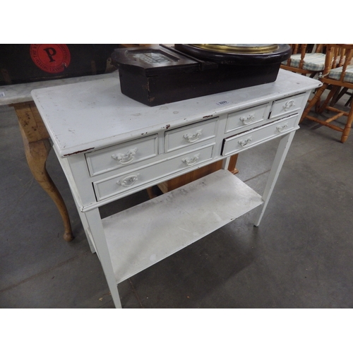 2233 - A painted four small drawers over two drawer hall table   (E)  £1520