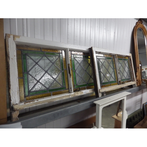 2265 - Two sections of Victorian coloured and leaded glass