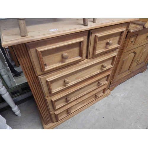 2272 - A pine two over three chest of drawers