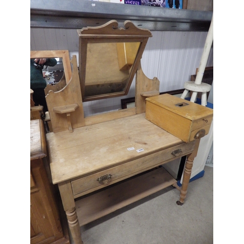 2280 - A country pine dressing table with mirror back