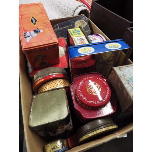 2317 - Two boxes of vintage tins