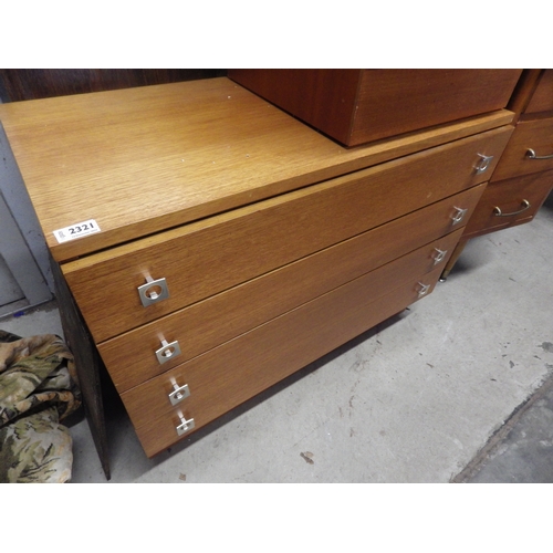 2321 - A 1970's teak four drawer 