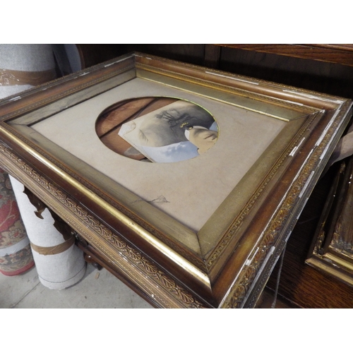 2345 - Four gilt framed oleographs and two other frames a/f (6)