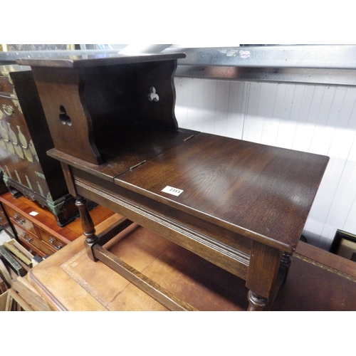 2355 - An oak telephone table and a wine table