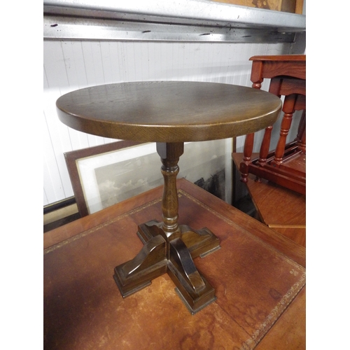 2355 - An oak telephone table and a wine table