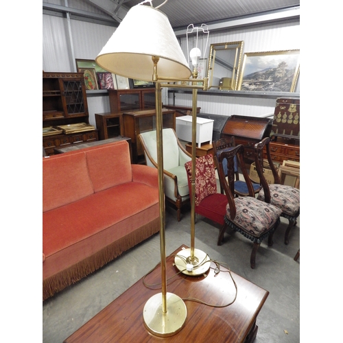 2369 - Two brass standard lamps