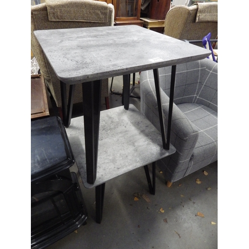 2379 - A pair of modern stone effect square top coffee tables