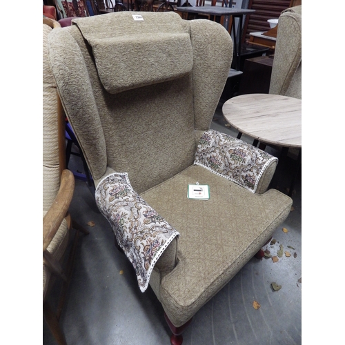 2384 - A pair of modern wingback arm chairs