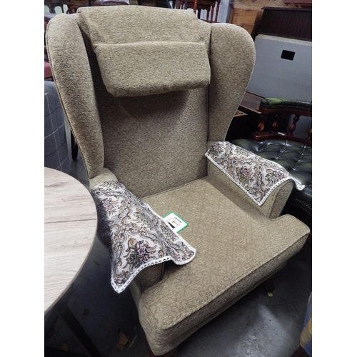 2384 - A pair of modern wingback arm chairs