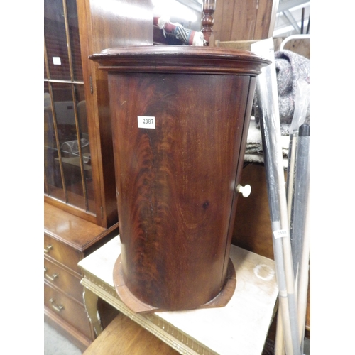 2387 - A 19th Century mahogany cylindrical  pot cupboard with marble top, base a/f and a gilt side table an... 