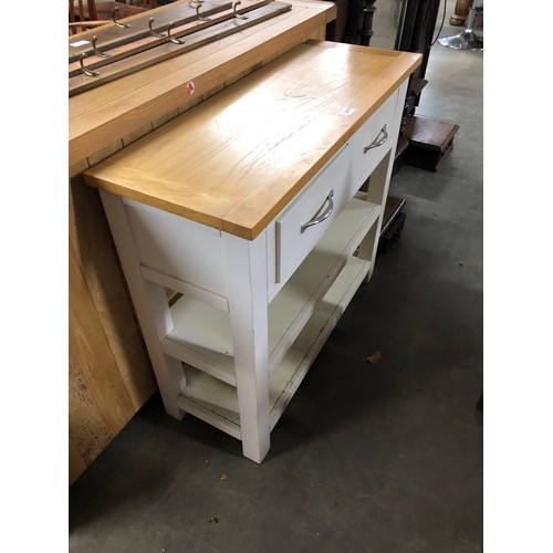 2410 - A small painted kitchen side unit with oak top   (R)