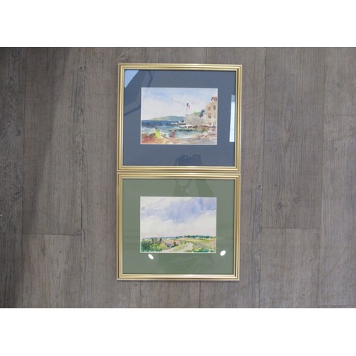 6064 - GEOFFREY WILSON (1920-2010) Two framed and glazed watercolours, Thelton Marshes and Southern France ... 