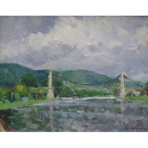 6065 - GEOFFREY WILSON (1920-2010) A framed oil on board, The Seinne Up Stream From Les Petit Andeleys. Sig... 