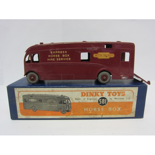 9240 - A boxed Dinky toys 581 diecast Horse box in British Railways livery