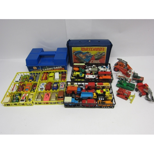 9262 - Two Matchbox carry cases containing a collection of predominantly Matchbox diecast vehicles, togethe... 