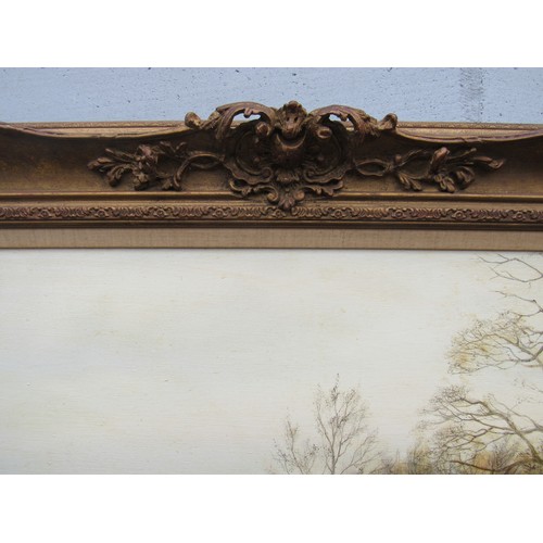 COLIN BURNS (b.1944) (ARR) An ornate gilt framed oil on canvas, winter ...