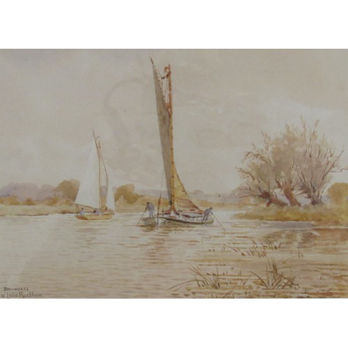 6059 - WILLIAM LESLIE RACKHAM (1864-1944) A pair of framed and glazed watercolours - 'Brundall' and 'Strace... 